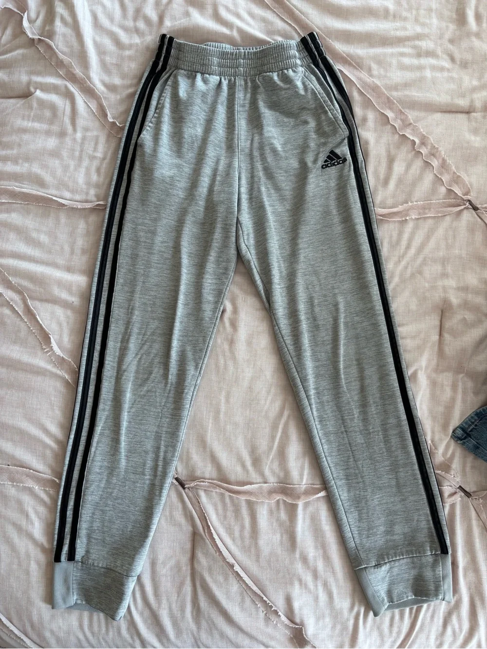 2 Boys Adidas Jogger Sweatpants with Logo size 10/12 and 14.
